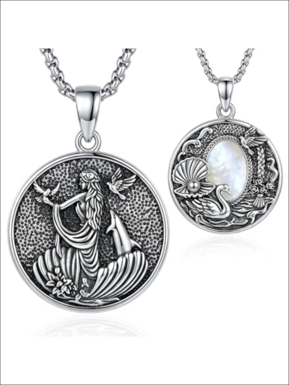 Aphrodite Goddess Necklace 925 Sterling Silver Pendant Greek Mythology Jewelry